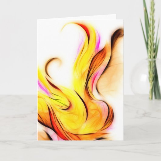 青い花の反転グリーティングカード カード (正面)