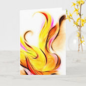 青い花の反転グリーティングカード カード (黄色い花)