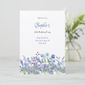 青い花の咲く牧場 大人の誕生日招待状 招待状 (スタンド正面)