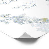 青い花の好意サイン ポスター (角)