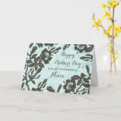 青い花の姪の幸せな母の日 カード (黄色い花)