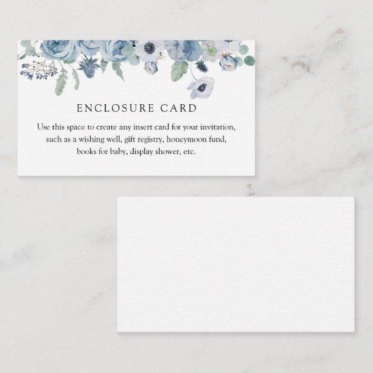 青い花の封筒カード エンクロージャーカード (正面/裏面)