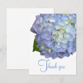 青い花の感謝を伝えるフラットカード サンキューカード (正面/裏面)
