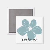 青い花の感謝感動的心 マグネット (正面/裏面)