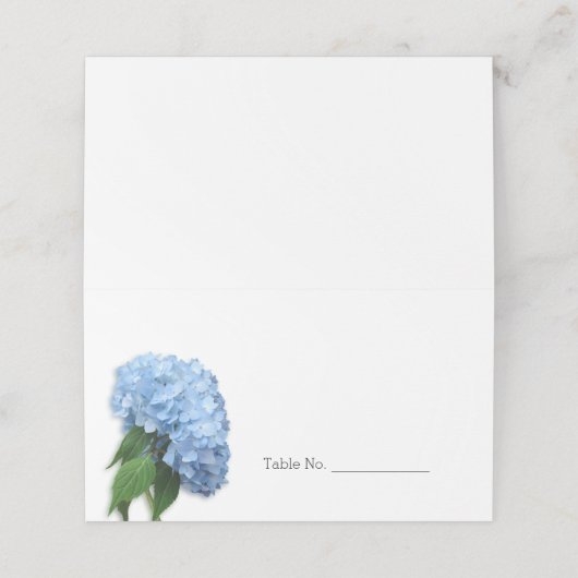 青い花の折り畳みテーブル番号護衛カード プレイスカード (外部開封)