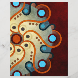 青い花の抽象的なベクターアートのフライヤー チラシ