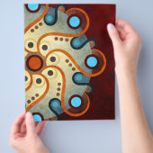 青い花の抽象的なベクターアートのフライヤー チラシ (手)