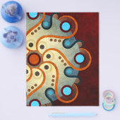 青い花の抽象的なベクターアートのフライヤー チラシ (シングル)