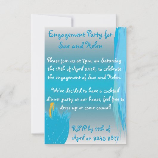 青い花の招待 招待状 (正面)