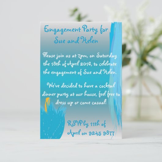 青い花の招待 招待状 (スタンド正面)