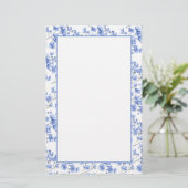 青い花の文房具 便箋 (スタンド正面)