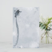 青い花の文房具 便箋 (スタンド正面)