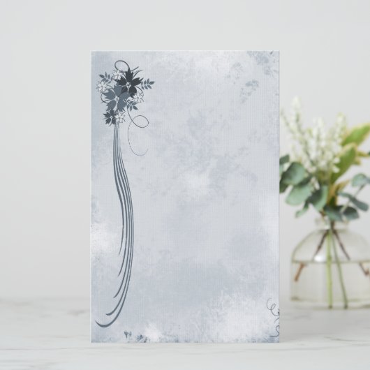 青い花の文房具 便箋 (スタンド正面)