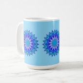 青い花の曼荼羅マグ コーヒーマグカップ (正面左)