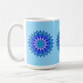 青い花の曼荼羅マグ コーヒーマグカップ (左)