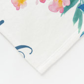 青い花の月例マイル標石の女の赤ちゃん毛布 フリースブランケット (角)