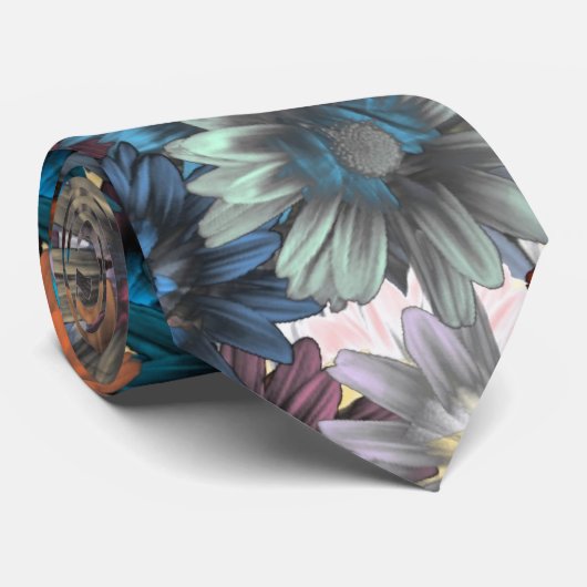 青い花の木靴 ネクタイ (ロール)