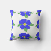 青い花の枕 クッション (裏面)