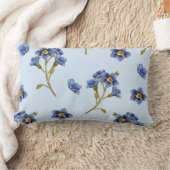 青い花の枕 ランバークッション (ブランケット)