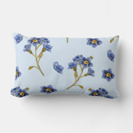 青い花の枕 ランバークッション