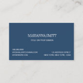 青い花の柄と名刺 名刺 (裏面)