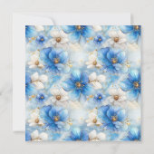 青い花の柄 招待状 (裏面)