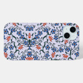 青い花の模様と緑のツタ Case-Mate iPhoneケース (裏面 (横))