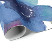 青い花の模様芸術的、水色 ラッピングペーパー (ロールコーナー)