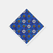 青い花の模様 スタンダードカクテルナプキン (角)