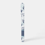 青い花の模様  iPhone 16ケース (左側面)