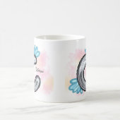 青い花の水彩文字C コーヒーマグカップ (中央)