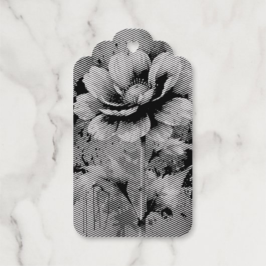 青い花の水彩模様 ギフトタグ (裏面)