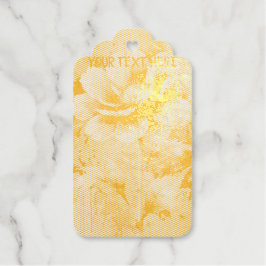 青い花の水彩模様 ギフトタグ