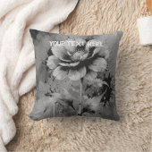 青い花の水彩模様 クッション (ブランケット)