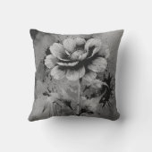 青い花の水彩模様 クッション (裏面)