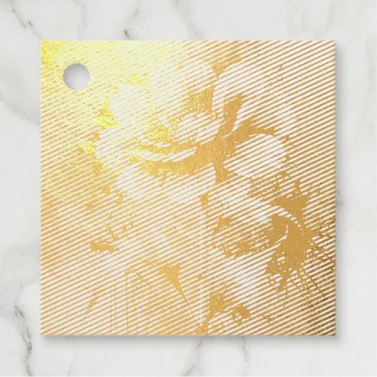 青い花の水彩模様 フェイバータグ (正面)