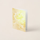 青い花の水彩模様 箔カード (正面)