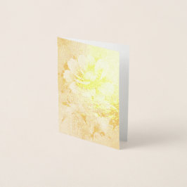 青い花の水彩模様 箔カード