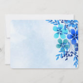 青い花の水彩画のセーブ・ザ・デートの招待状 セーブザデート (裏面)