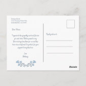 青い花の水彩　ありがとう ポストカード (裏面)