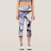 青い花の水滴 カプリレギンス (正面)