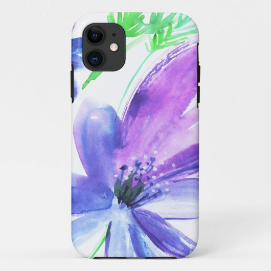 青い花の水絵を描色の芸術 Case-Mate iPhoneケース (裏面)