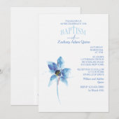 青い花の洗礼の招待状 招待状 (正面/裏面)