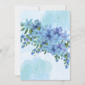 青い花の洗礼式招待状 招待状 (裏面)