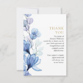 青い花の生命のお別れと感謝の式典 サンキューカード (正面)