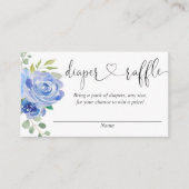 青い花の男の子のベビーシャワーディーパーレースカード エンクロージャーカード (正面)