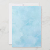 青い花の眠る赤ちゃんのシャワー招待状 招待状 (裏面)