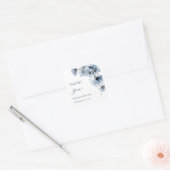 青い花の結婚式のお礼 スクエアシール (封筒)