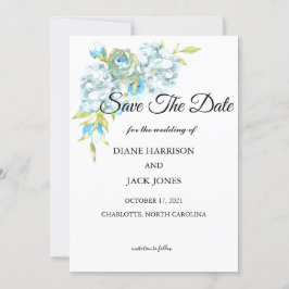 青い花の結婚式 Save The Date 招待状