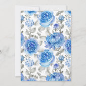 青い花の結婚記念日  vow 更新 招待状 (裏面)